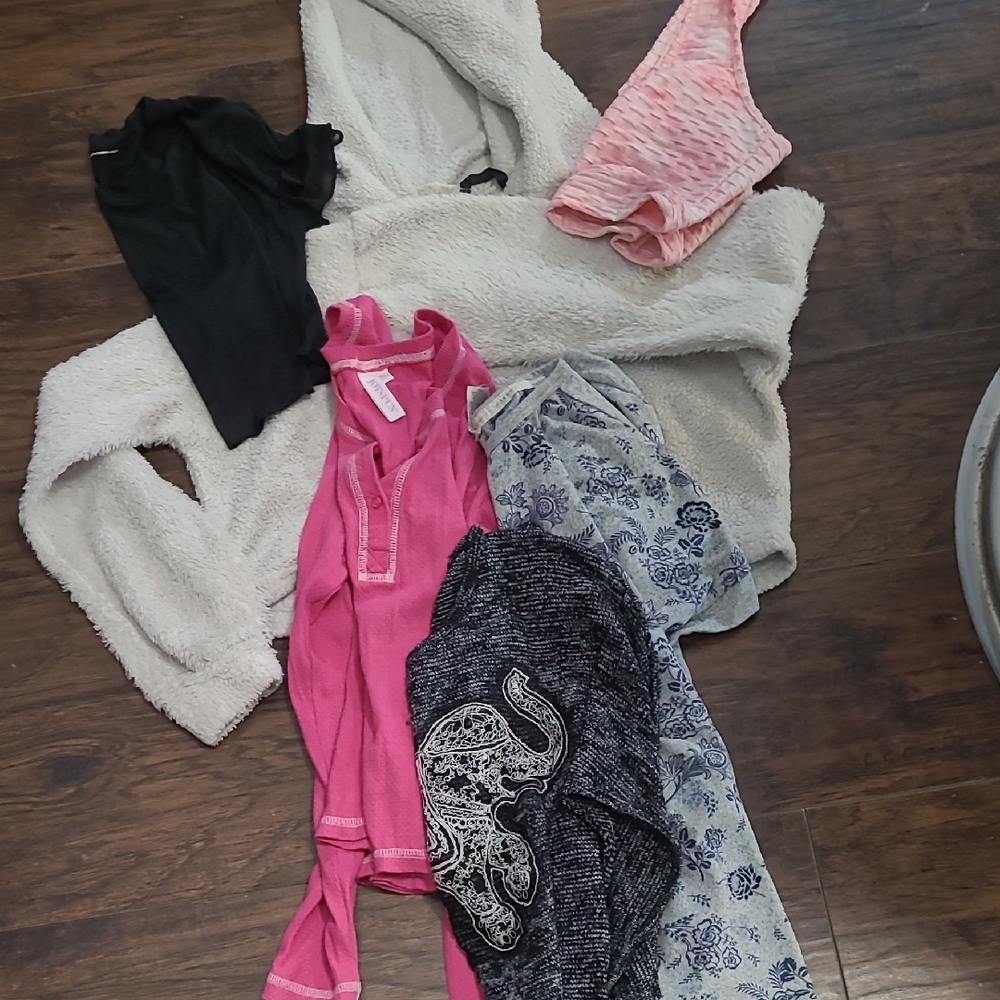 Mixed Clothing Bundle with Pink, Black, and White Items